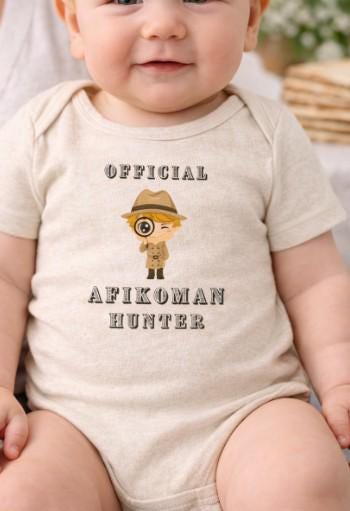 Afikoman Hunter Baby Bodysuit, Passover Seder Outfit, Jewish Baby Gift