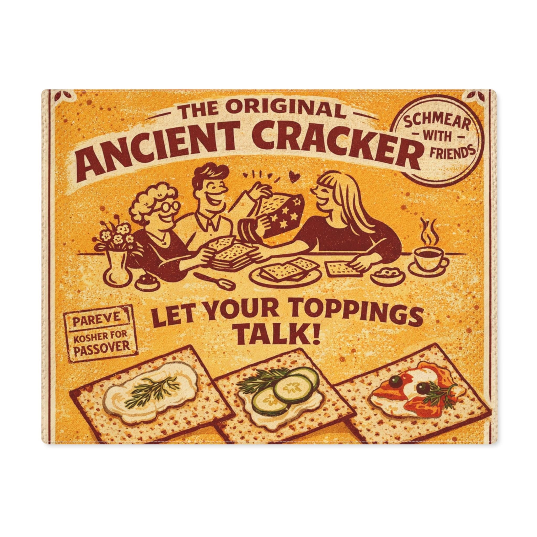 Ancient Cracker Passover Placemat, Funny Seder Table Mat, Pesach Decor