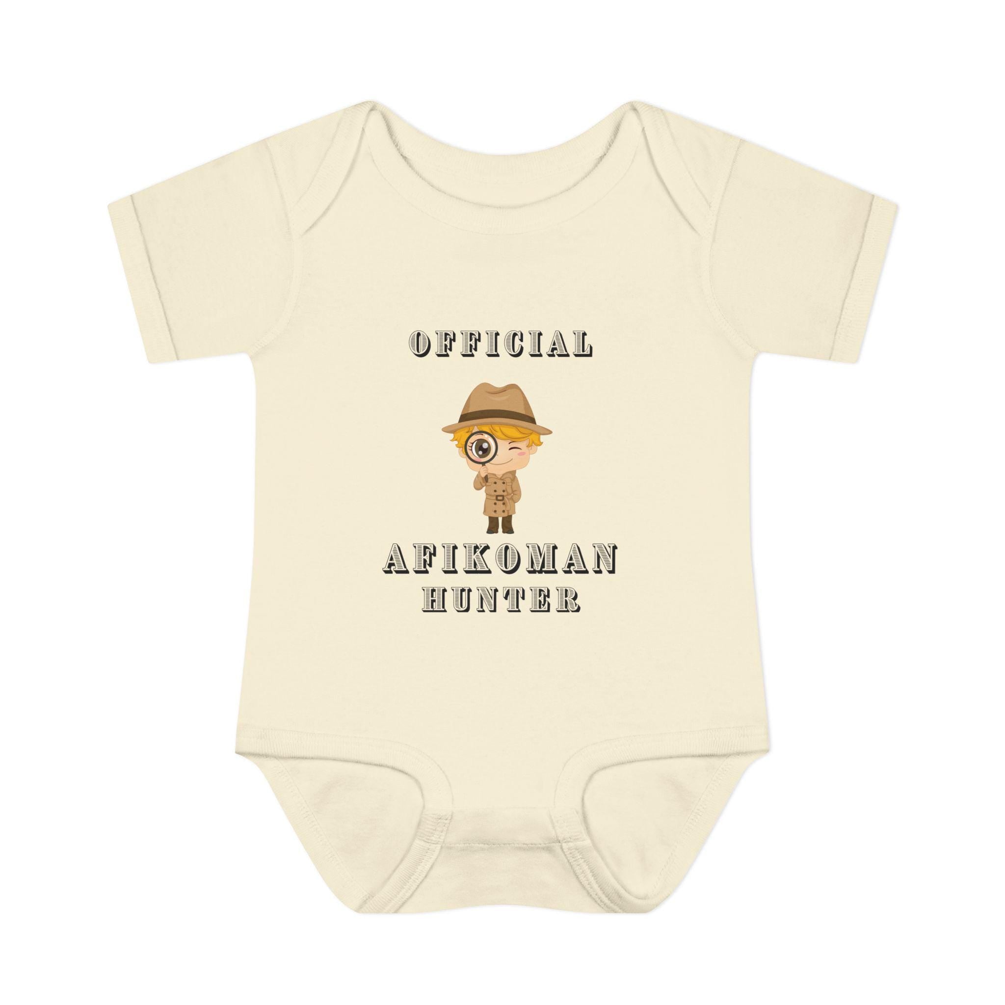 Afikoman Hunter Baby Bodysuit, Passover Seder Outfit, Jewish Baby Gift