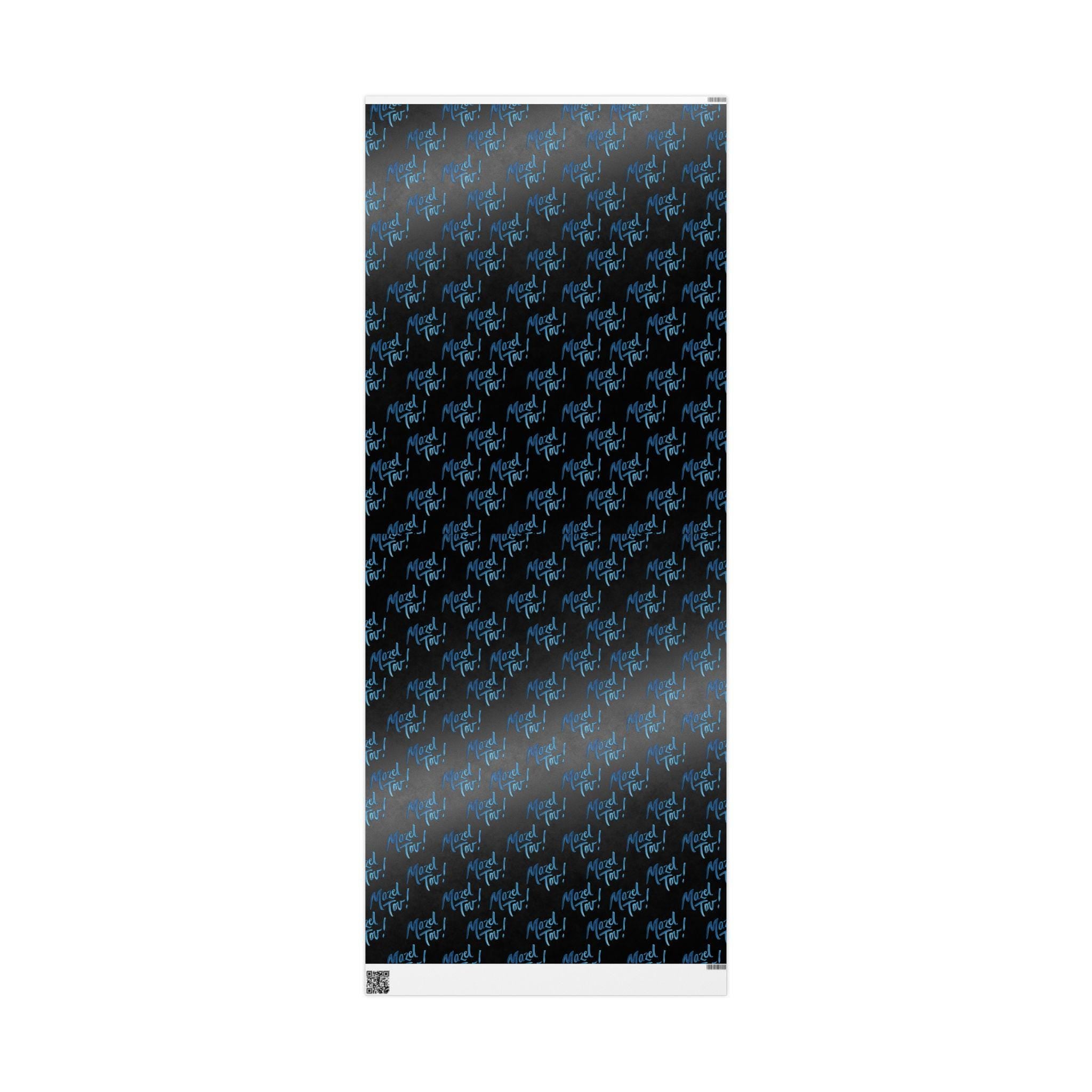 Black Mazel Tov Wrapping Paper, Modern Jewish Simcha Gift Wrap